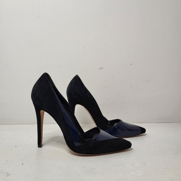 Alice & Olivia by Stacey Bendet Black & Blue Pointed Toes Pumps Size 39.5 - Picture 11 of 11